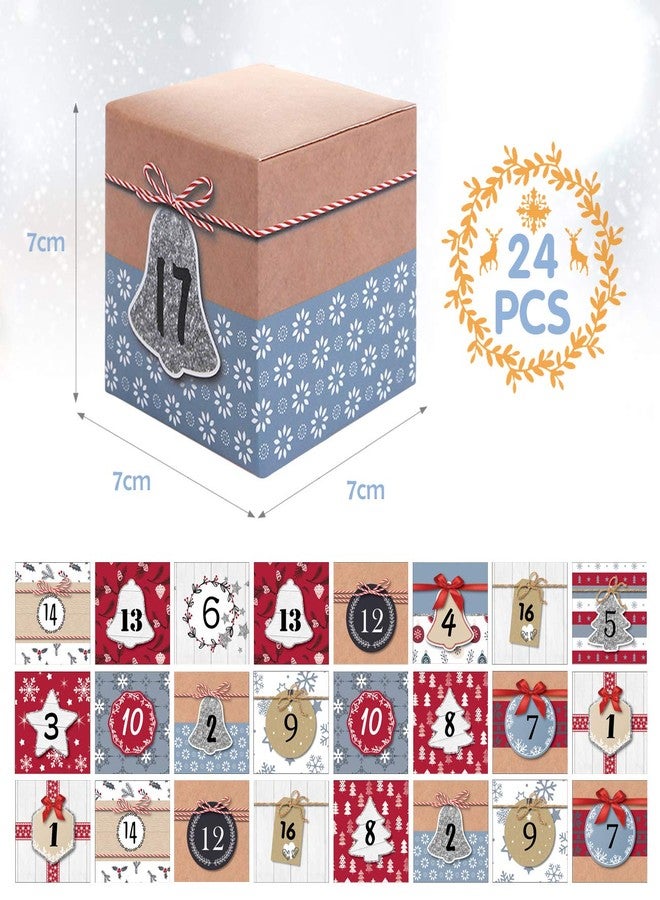 LIHAO Christmas Advent Calendar Box 2025, 24 Days Countdown to Christmas Printed Cardboard Gift Treasure Box - Make & Fill Your Own Advent Calendar for Party Present Decoration - Image 2