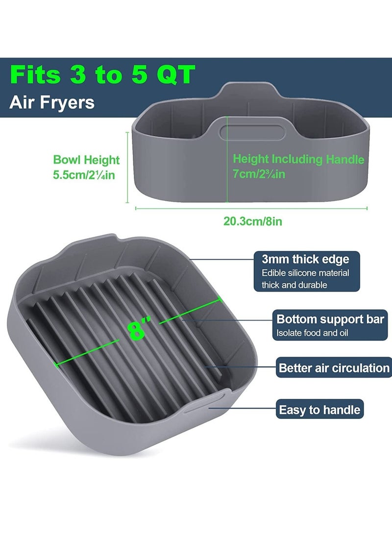 SYOSI Air Fryer Silicone Pot, 2 Pieces Mini Oven Gloves, Airfryer Insert Silicone Bowl, Replacement of Parchment Paper Liners, Food Safe Reusable Air Basket, Non-Stick (8-inch)  - Image 3