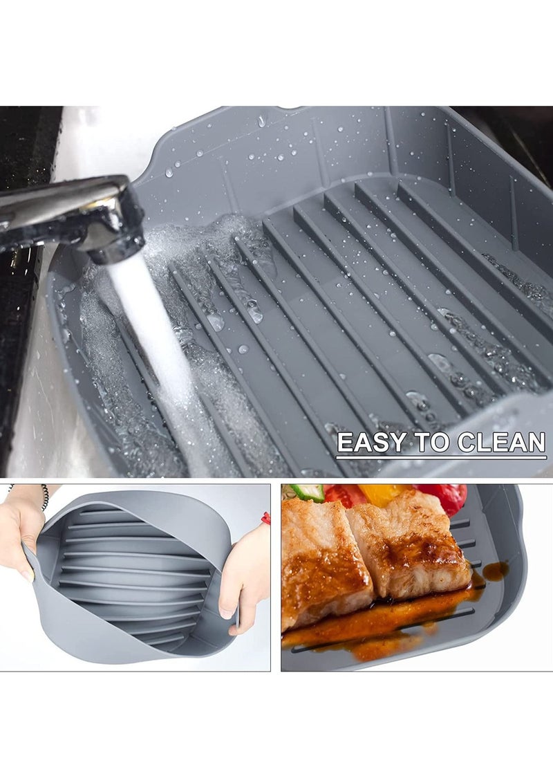 SYOSI Air Fryer Silicone Pot, 2 Pieces Mini Oven Gloves, Airfryer Insert Silicone Bowl, Replacement of Parchment Paper Liners, Food Safe Reusable Air Basket, Non-Stick (8-inch)  - Image 2