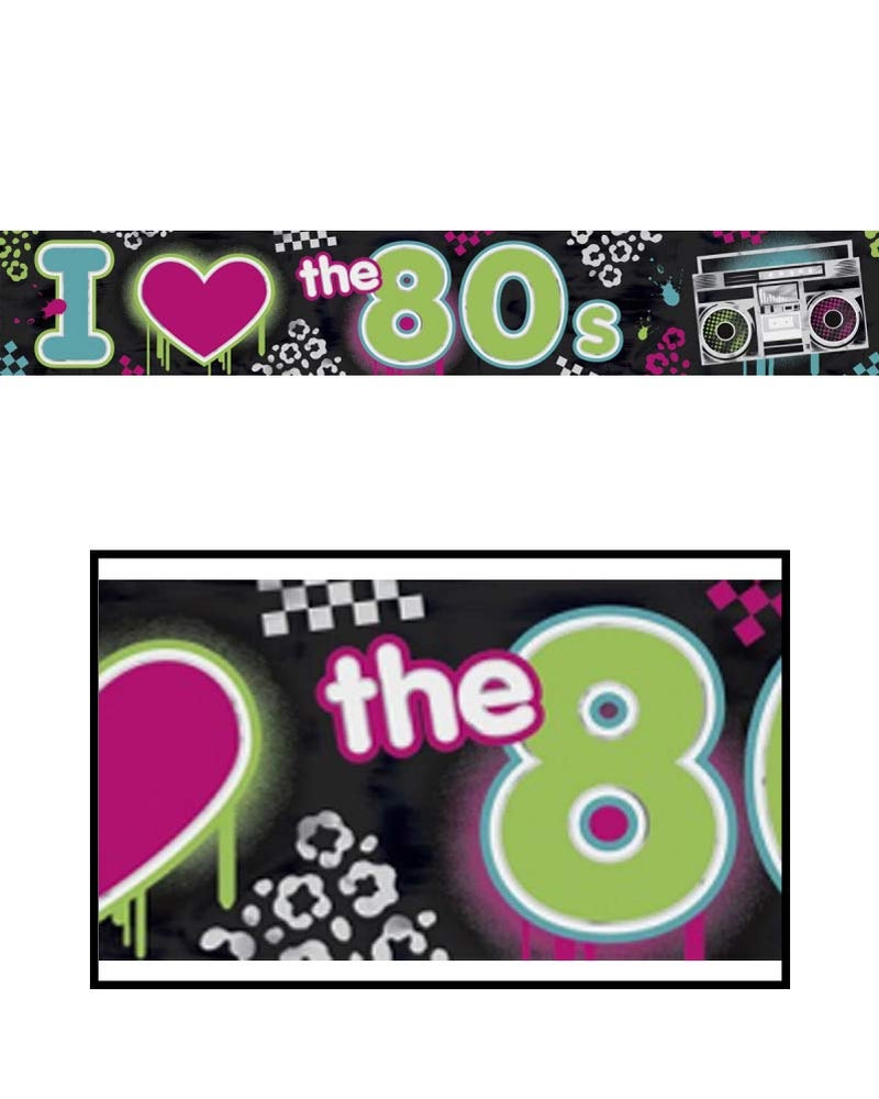 Amscan I Love The 80's Multicolor Foil Banner - 25' (Pack Of 1) - Retro Disco Theme Party Decorations - Image 5