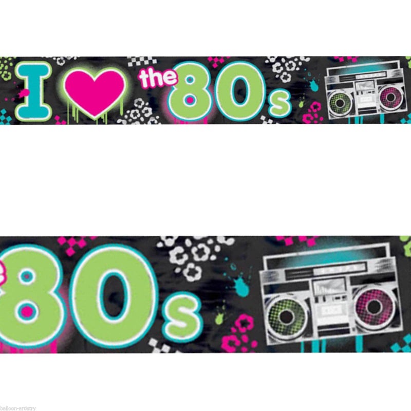 Amscan I Love The 80's Multicolor Foil Banner - 25' (Pack Of 1) - Retro Disco Theme Party Decorations - Image 3