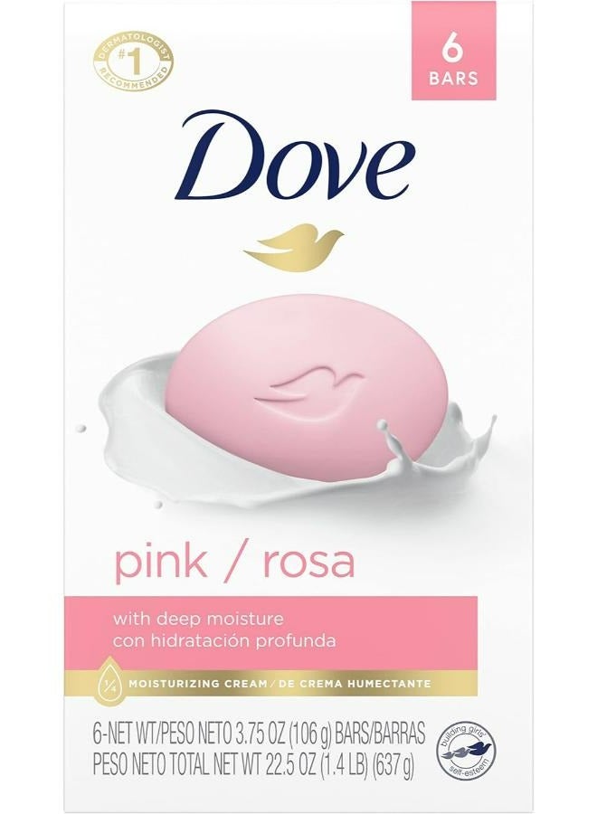 دوف منظف ​​البشرة اللطيف من بيوتي بار باللون الوردي، 6 ألواح مرطبة للعناية الناعمة أكثر من الصابون - Image 1