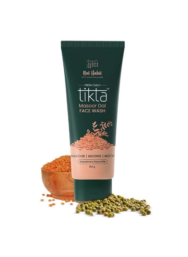 Nat Habit Masoor Dal Face Wash, Fresh Daily Tikta For Men & Women, Skin Brightening, With Masoor & Moth Dal, Suitable For All Skin Types, Chemical & Sulphate Free - 100G - Image 1
