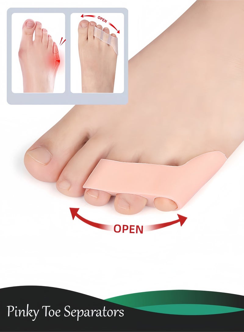 Unik Pinky Toe Separators, Little Toe Spacer, Tailor's Bunion Guard for Men and Women, 2-Piece 3-Hole Soft Silicone Corrector for Overlapping Curled Toes and Friction Pain Relief during Running and Yoga - Image 1