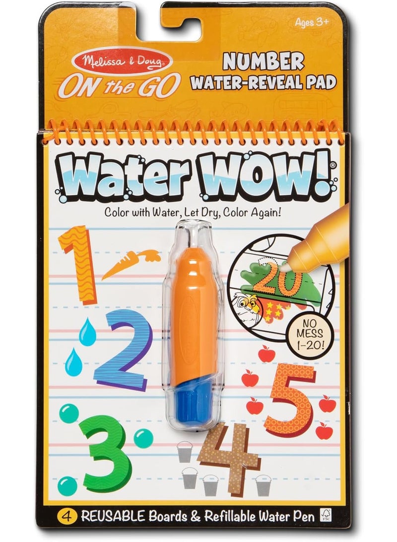 Melissa & Doug Water WOW! Number Water-Reveal Pad – Reusable Water Coloring Book - Image 1