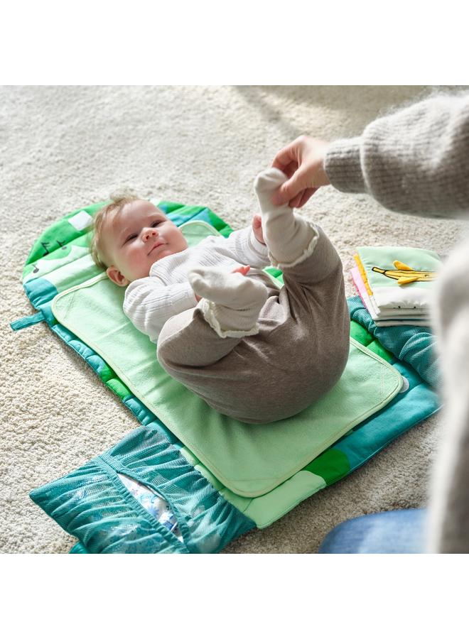 زبون سجادة العناية بالطفل، قابلة للطي/أخضر، 70×35 سم - Image 3