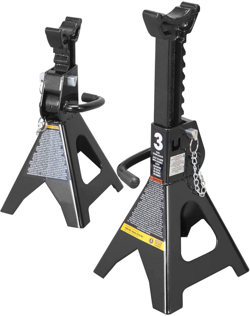Torin 3 Ton 6000 LBs Capacity Double Locking Steel Jack Stands 2 Pack Black AT43002AB - Image 3