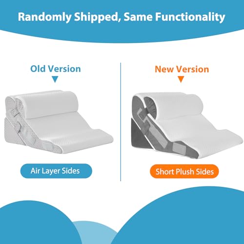 MEGCXIT 3PCS Bed Wedge Pillow for Headboard, Adjustable Wedge Pillow for Sleep Apnea, 23” Wide Triangle Pillow Wedge Set for After Surgery, Acid Reflux Relief, Snoring, Neck&Back Support, White/Grey - Image 3