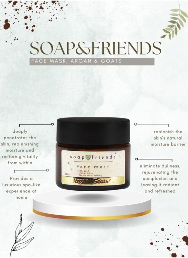 Soap&Friends Soap&Friends Nourishing Anti-Wrinkle Face Cream with Argan Oil & Goat’s Milk, 50ml - Hydrating, Firming & Rejuvenating for Aging Skin  - Image 2