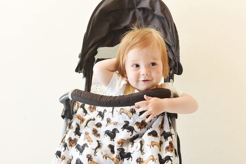 Mud Pie Dachshund Print Baby Swaddle Blanket, 47" x 47" - Image 4