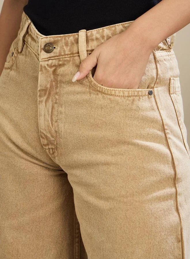 SASSAFRAS Sassafras Women Low Rise Wide Leg Baggy Jeans