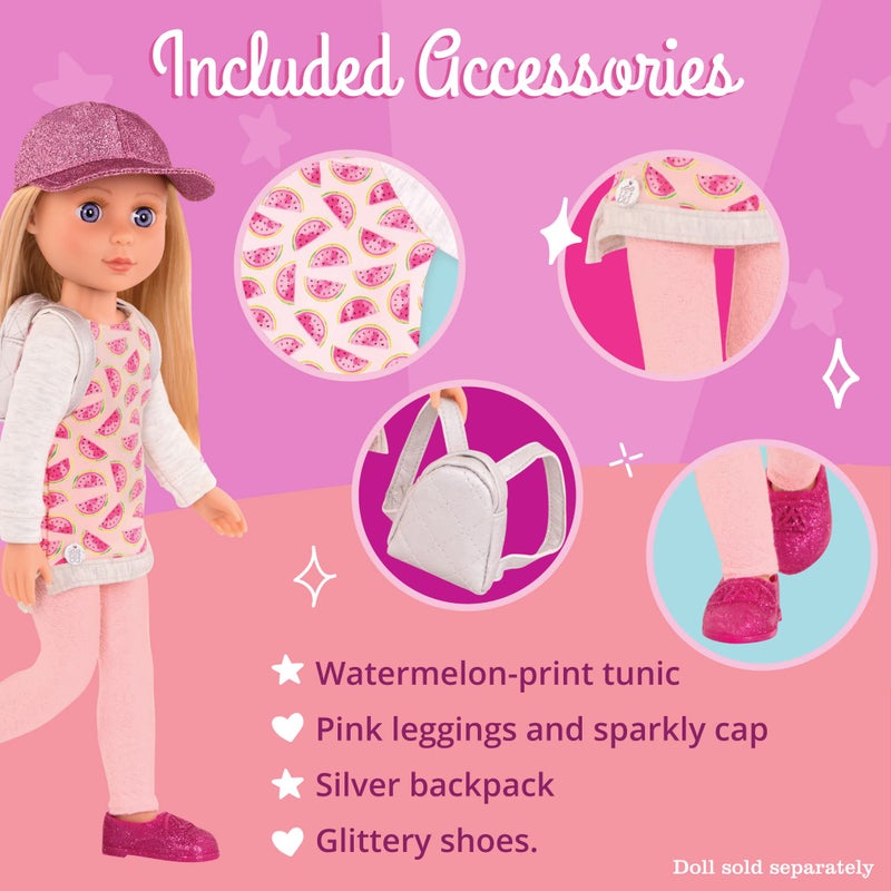 Glitter Girls â€“ 14-Inch Doll Clothes â€“ Head To Toe Glimmer Tunic & Leggings Deluxe Outfit, Pink 3+ Years â€“ Childrenâ€™s Toys - Image 3