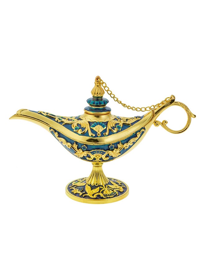 Fzj Aladdin Costume Prop Aladdin Magic Genie Lamp Statue Vintage Figurine Home Decor & Gift For Kids (Blue  7.5 Inches) -- Blue
