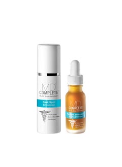 MD Complete by Dr. Brian Zelickson Md Complete Dark Spot Retinol Duo | Professional Dermatologist Dark Spot Correction | Includes Dark Spot Corrector 1.0 Fl Oz And Retinol Vitamin C Concentrate Serum 0.5 Fl Oz| Set Of Two  - Image 1