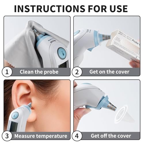 Indusoire 40 Disposable Ear Thermometer Covers, Hygienic Probe Covers for Accurate Temperature Measurement, Compatible with Various Ear Thermometers, Ideal for Home and Clinic Use - Image 5