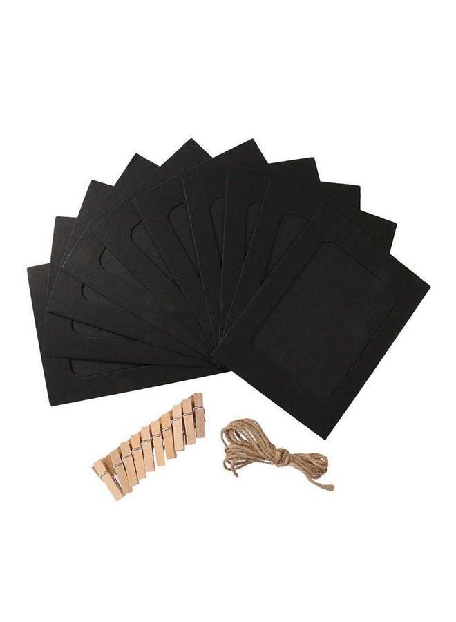 10 Piece Paper Photo Wall Art Black 9.5x2.5x9.5centimeter - Image 1
