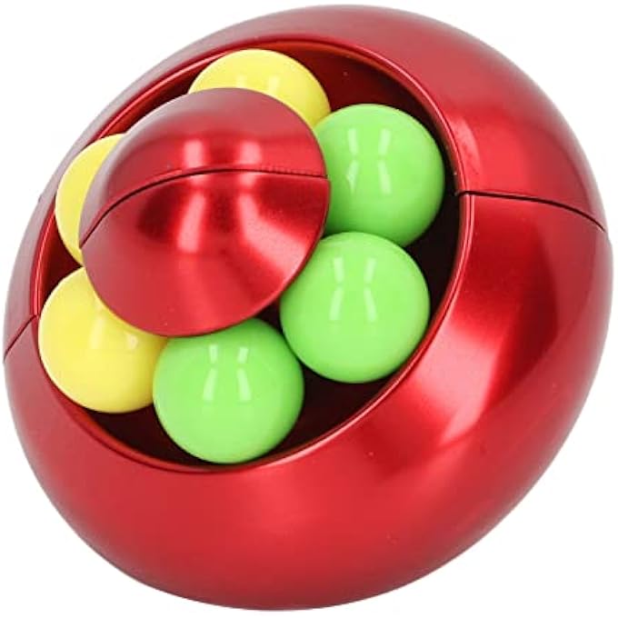 POENVFPO Rotating Ball Puzzle Toy, Aluminum Alloy Stress Relief Rotating Ball Puzzle Toy for Home Office Adult Teens (Red) - Image 3