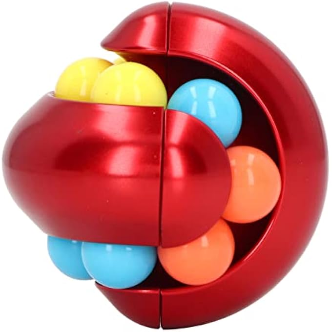POENVFPO Rotating Ball Puzzle Toy, Aluminum Alloy Stress Relief Rotating Ball Puzzle Toy for Home Office Adult Teens (Red) - Image 5