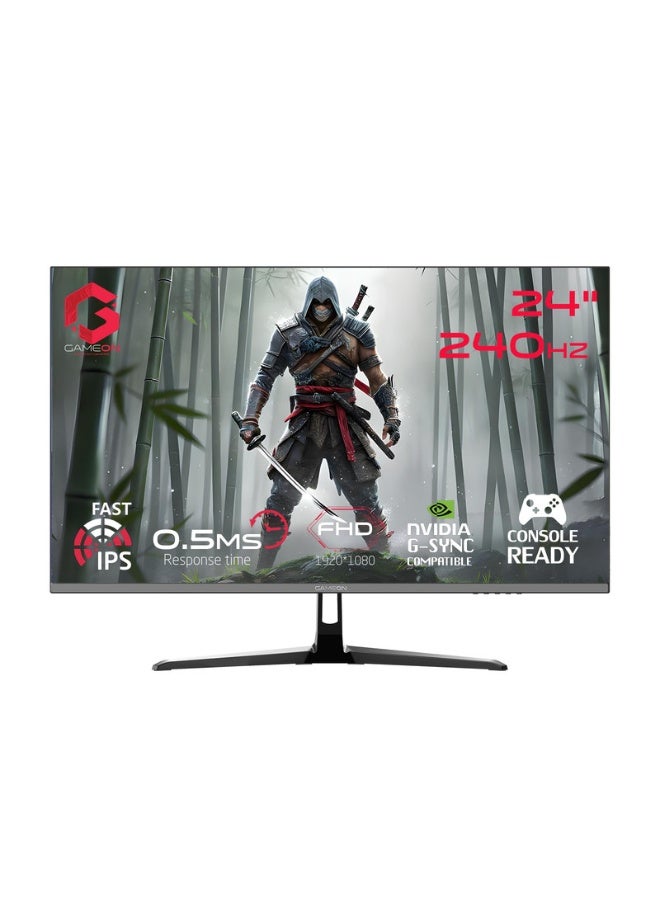 GAMEON GOESP24240IPS Esports Series Gaming Monitor, 24" IPS Display, FHD Resolution, 240Hz Refresh Rate, 0.5ms MPRT, FreeSync Adaptive Sync + VRR, Low Blue Light black - Image 1