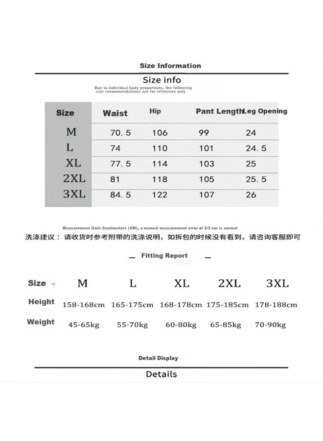 Foss Phil Men's Spring Summer Versatile High Street Wide Leg Straight Loose Casual Pants 8830 Black M - Image 4