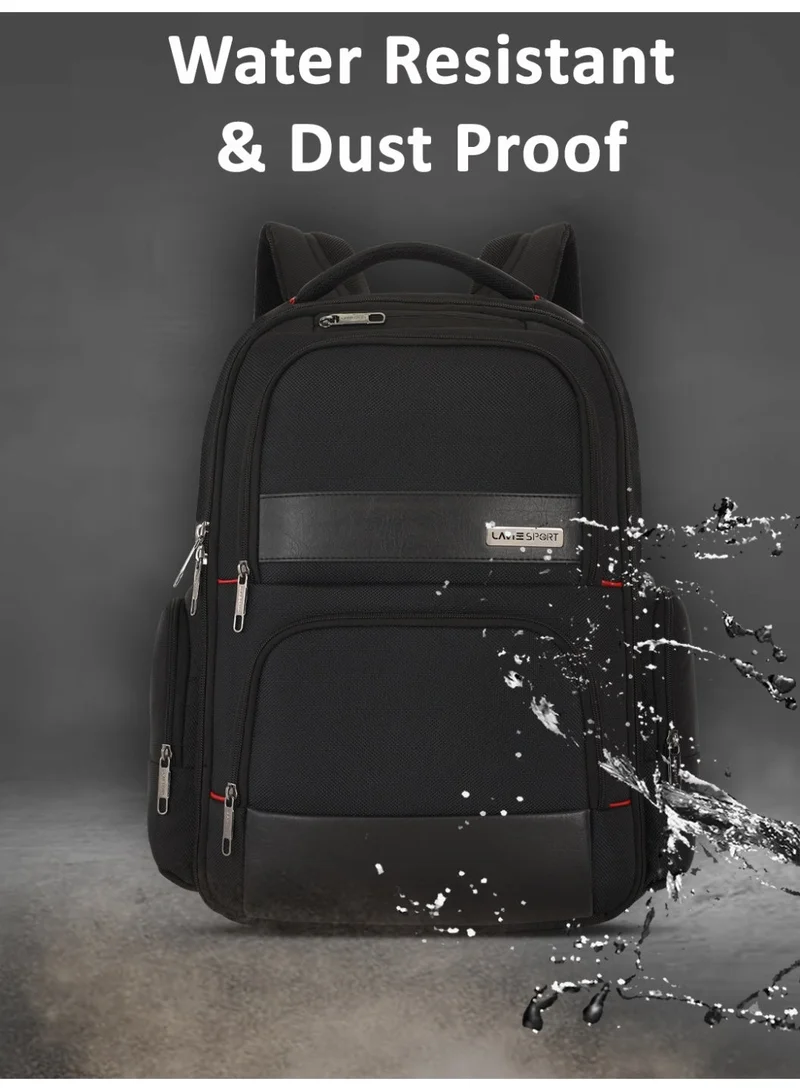 لافي حقيبة ظهر رياضية للأعمال متعددة الوظائف بسعة  لتر مع جيب لعربة السفر للرجال والنساء أسود