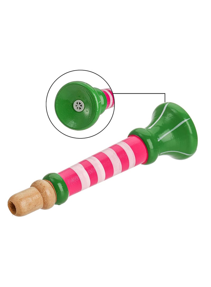 SYOSI SYOSI 10 Pieces Small Wooden Trumpet, Colorful Piccolo Flute for Kids Musical Instruments for Children, Early Education Develop for 3+ Year Age, Boys Girls, School (Random Colors)  - Image 4