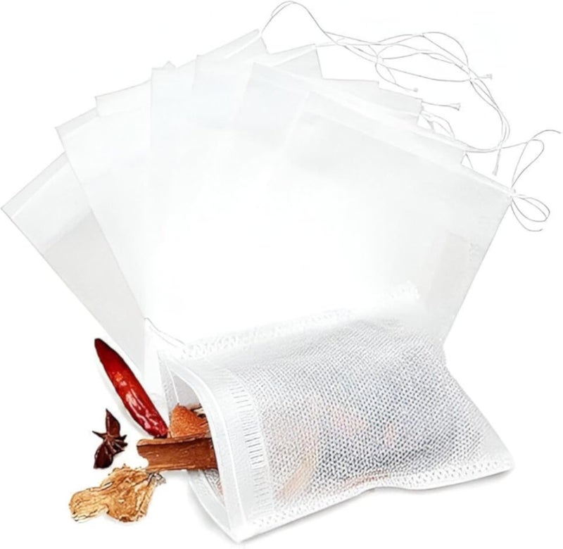 Bags-Tea Filter Bags With Drawstring For Herbal Leaf, Tea, 8x10 cm, Comfortable Empty Tea Filters For Easy Preparation (100pcs)