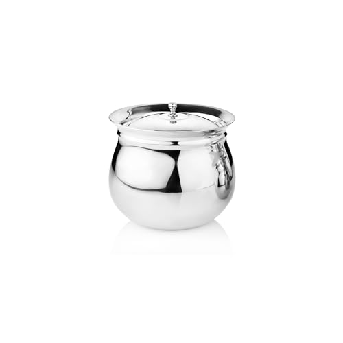 Embassy Stainless Steel French Madrasi Handi with Lid | 500 ml | Size 1 | Induction Friendly | Biryani Pot | Handi for Cooking Biryani, Curries, Sambar, Stews - Image 1