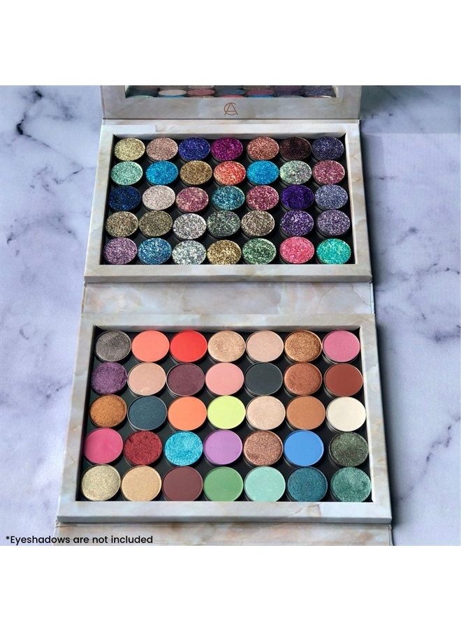Marble Extra Large Empty Magnetic Makeup Palette Holds 70 Standard Magnetic Eyeshadows. Depot your Highlighters, Blushes, Powders and more