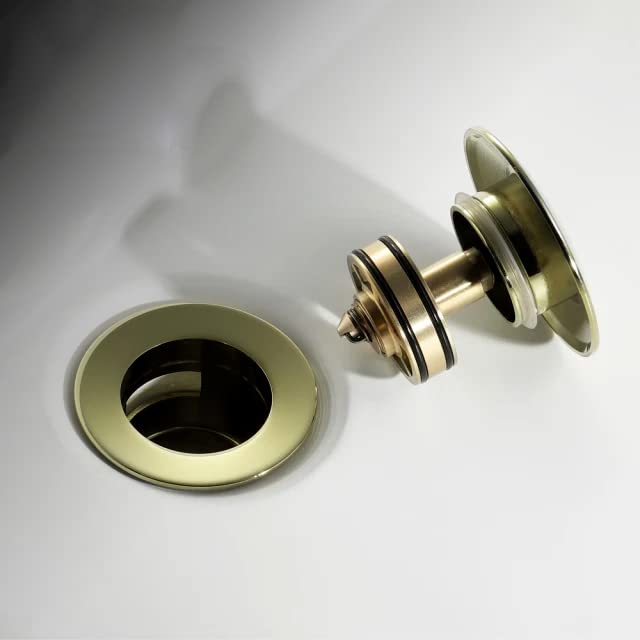 ZAP Lavish Series Gold Pop Up Waste Coupling with Full Thread Drain Stopper for Bathroom Vessel Vanity Sink with Overflow (3 Inch) - Image 2
