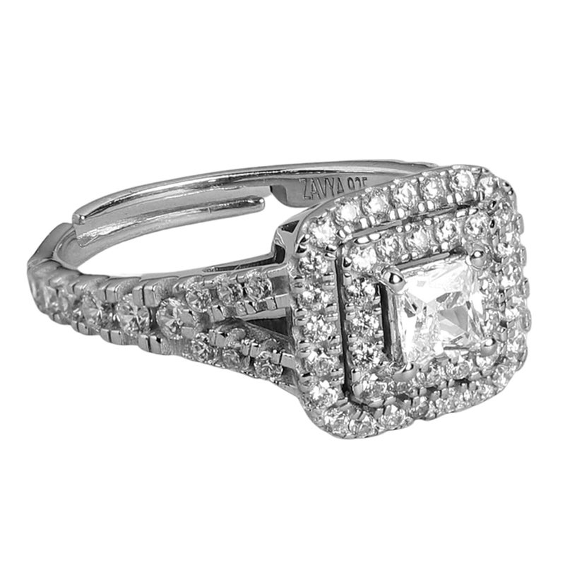 Zavya 925 Pure Silver Finger Ring Rhodium Plated Minimal Ring Jewelry For Women | Gifts for Women & Girls | With Certificate of Authenticity and 925 Hallmark - Image 1
