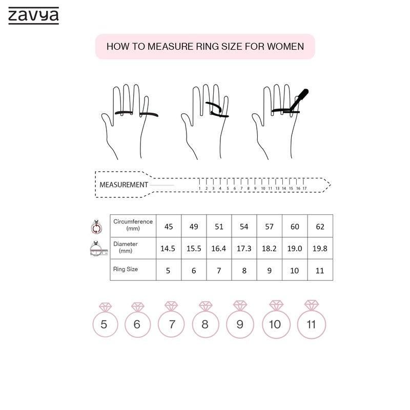 Zavya 925 Pure Silver Finger Ring Rhodium Plated Minimal Ring Jewelry For Women | Gifts for Women & Girls | With Certificate of Authenticity and 925 Hallmark - Image 4