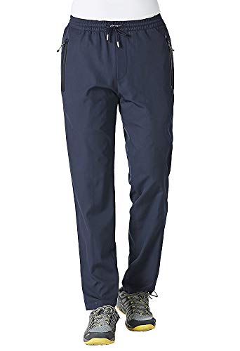 YSENTO Mens Track Pants Quick Dry Lightweight Joggers Athletic Hiking Pants Zipper Pockets Dark Blue Size L - Image 2