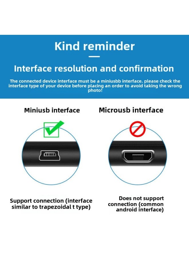 Generic - Mini 5P Data Cable T-shaped Mouth V3 Elderly Radio MP4 Game Machine Camera Hard Disk MINIUSB Charging Cable-Product Color:200cm Four-core National Standard Copper Thickened 2a - Image 1