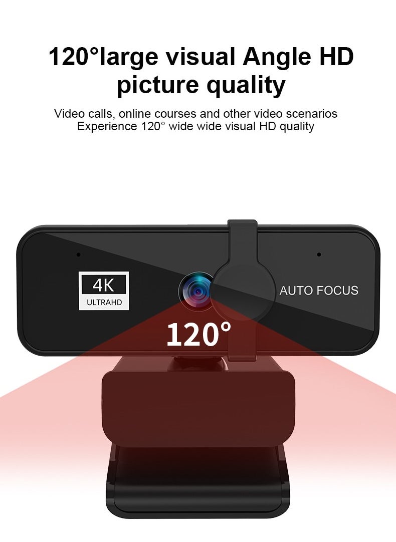 Generic - Webcam 4K, Zoomable Webcam with Microphone and Remote, Equipped with Sony Sensor, 9X Digital Zoom, Noise-Canceling Mics, Auto-Focus Computer Camera for PC/Mac/Laptop/Zoom/Teams/OBS/Google - Image 1