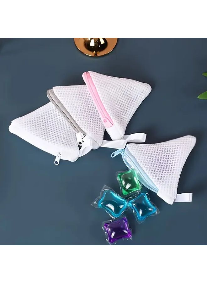 Multipurpose Reusable Mesh Laundry Bags Square Assorted Colors For Scented Beads Powder Puffs Washing Machine Home Kitchen Storage Polyester Zipper Closure - Image 3