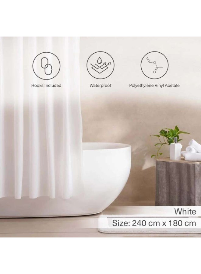 Pan Home Essential Shower Liner 240x180cm - White - Image 4
