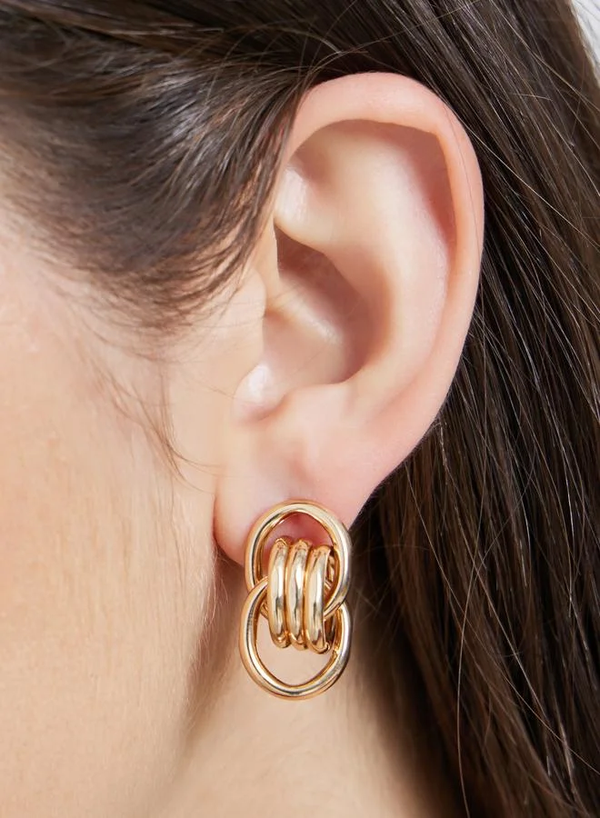 ستايلي أقراط متدلية بتصميم حلقات مترابطة