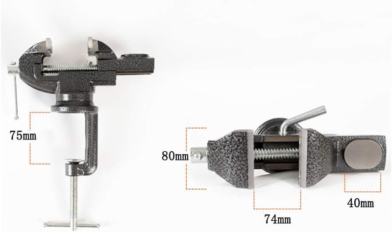 MYTEC Home Vise Universal Rotate 360° Work Clamp-On Vise, 3.2" Black - Image 3
