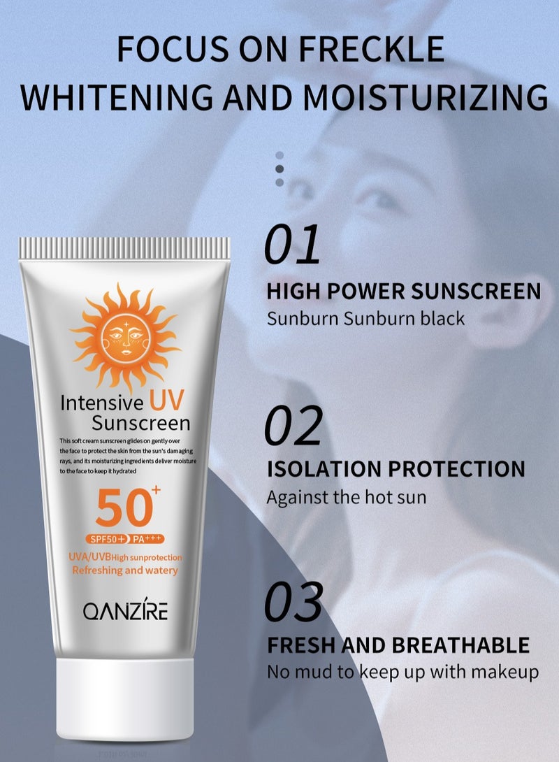 QANZIRE Face Sunscreen Even Pigment Perfector Pigment Control Sun Fluid , High UVA/UVB Protection, SPF50++, Reduces Pigment Spots for Uneven Skin Tone, 50g - Image 4