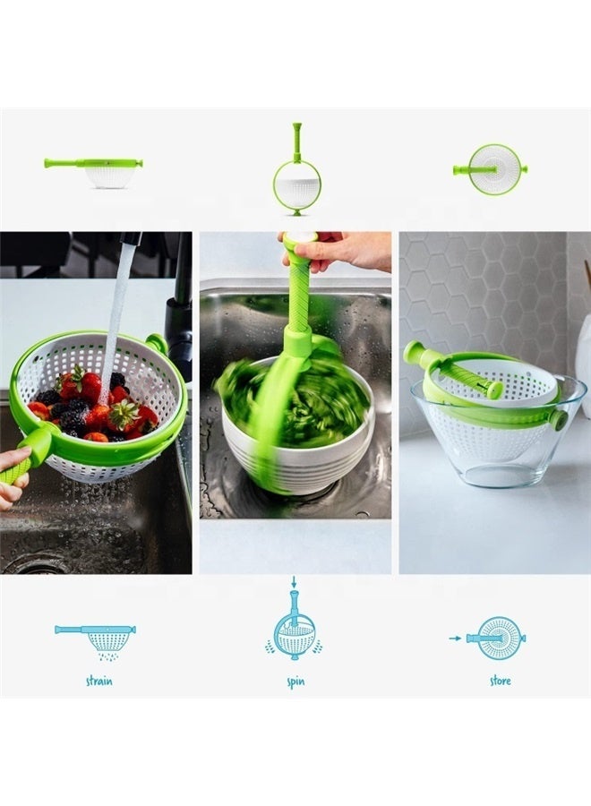 Salad dehydrator, multifunctional salad dehydrator, lettuce dryer and vegetable washer, drain lettuce and vegetables easily, suitable for salad greens, lettuce, fruits and vegetables  - Image 5