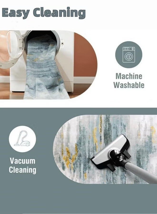 Optico Modern Area Rug, Living Room Large Mat Carpet Washable Floor Mat Non-Slip Runner Rug Rectangular Printed Floor Carpet Medium Pile Carpet Floor Mat (4 x 5.2ft) - Image 5