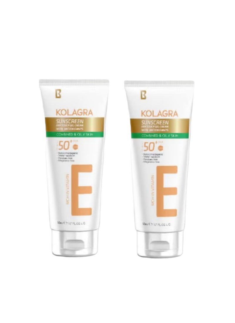 KOLAGRA - Kolagra Sunscreen Dry Touch Gel Cream Spf50+ (100ML 1+1 packaging May Vary ) - Image 1