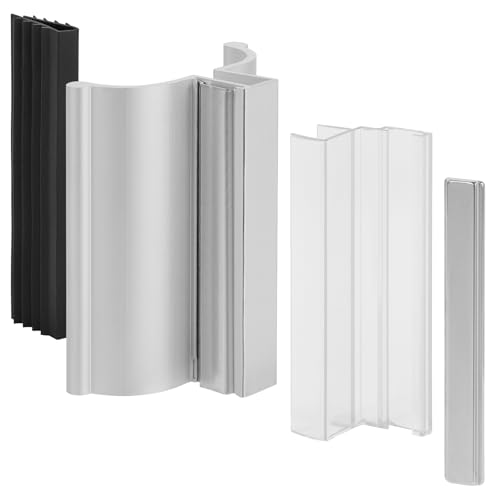 VYH 3-inch Aluminum Frameless Shower Door Handle with Metal Strike Plate and 3-inch Shower Door Magnet. Suitable for Glass Doors with thicknesses of 1/8 inch, 5/32 inch, 3/16 inch, and 1/4 inch. - Image 1