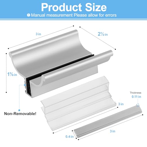 VYH 3-inch Aluminum Frameless Shower Door Handle with Metal Strike Plate and 3-inch Shower Door Magnet. Suitable for Glass Doors with thicknesses of 1/8 inch, 5/32 inch, 3/16 inch, and 1/4 inch. - Image 2