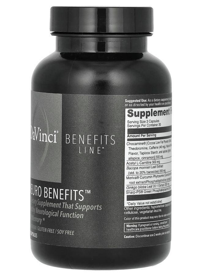 DaVinci Laboratories Benefits Line Neuro Benefits 90 Capsules - Image 2