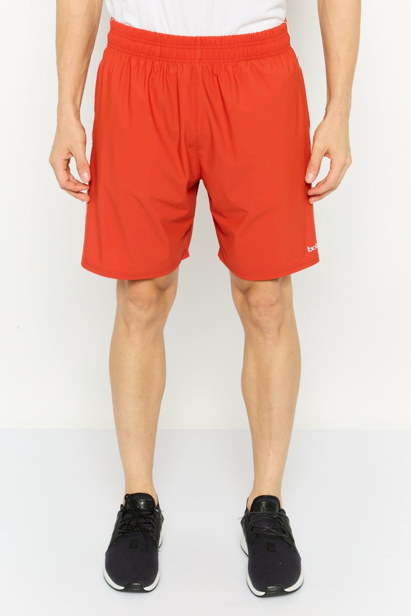 BOLA Best Of Luck Always Men Sportswear Fit Brand Logo Training Shorts, Rust  - Image 1