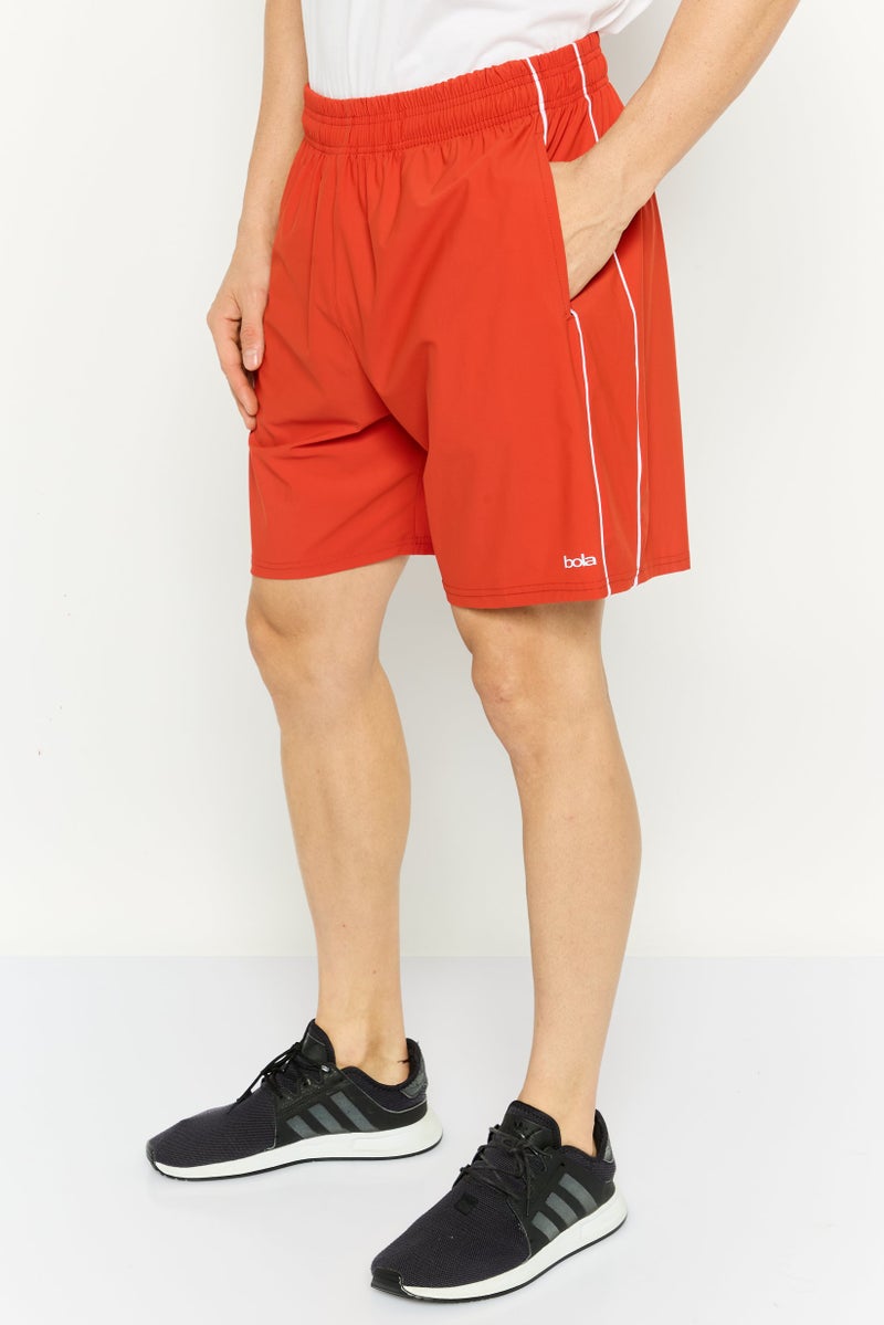 BOLA Best Of Luck Always Men Sportswear Fit Brand Logo Training Shorts, Rust  - Image 4