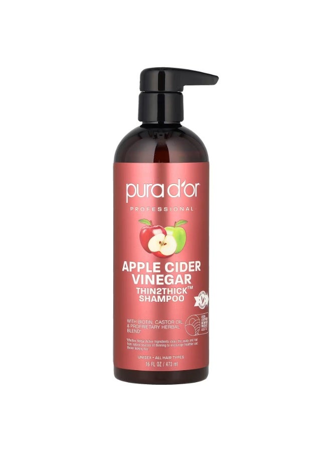 بيورا دور شامبو بورا دور، خل التفاح، ثين تو ثيك™، 16 أونصة سائلة (473 مل) - Image 1