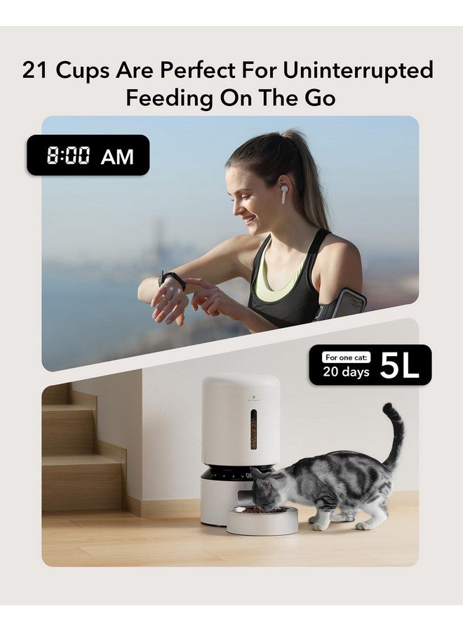 PETLIBRO PETLIBRO Automatic Cat Feeder, Automatic Dog Feeder with Freshness Preservation, 5L Timed Cat Feeders for Dry Food, Up to 6 Meals Per Day, Granary Pet Feeder for Cats/Dogs  - Image 2